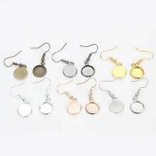 10pcs Ear Hooks Blank Setting Round Pendant Ear Base Findings For Glass Cameo Jewelry Making DIY Handmade Accessories 10-25mm 2024 - buy cheap