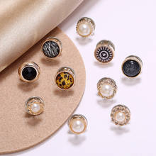 10pcs Button Brooch Set Imitation Pearl Rhinestones Pin Coat Clothes Accessories Gift Prevent Exposure Brooches for Women 2024 - buy cheap