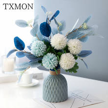 Средиземноморская Джейн американская японская керамическая ваза синяя белая имитация листьев эвкалипта Гортензия Набор декоративных цветов 2024 - купить недорого