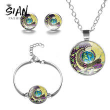 SIAN Fashion Tree Of Life Jewelry Sets Cartoon Art Pattern Pendant Necklace Stud Earrings Bracelet For Women Talisman Jewelry 2024 - buy cheap