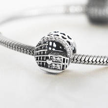 Women Bracelets Bead Openwork Fighting Arena Charm fit Lady Bracelet Bangle Girl Birthday Gift Silver DIY Jewelry Clear CZ 2024 - buy cheap