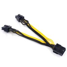 Eps cpu 8pin para 2-port pcie 8pin duplo pci-e 6 + 2pin y divisor mineiro gpu placa gráfica cabo de alimentação 18awg 20cm 2024 - compre barato