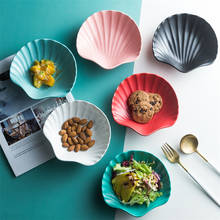 Nordic Cute Shell Shape Ceramic Salad Plate Matte Glazed Porcelain Salad Fruit Tray Kitchen Tableware Home Dessert Snack Dish 2024 - buy cheap