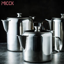 MICCK-cafetera portátil de acero inoxidable para el hogar, tetera de acero inoxidable para servir café, jarra de leche, cafetera Barista y Espresso 2024 - compra barato