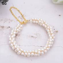 GuaiGuai Jewelry Handmade Natural Cultured White Pearl Bracelet Adjustable For Women 2024 - buy cheap