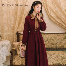 2021 Autumn Winter New Arrival Hot Sale Turn Down Collar  Long Sleeve  Women Long Dress 2024 - buy cheap