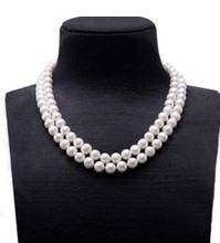 Collar de perlas redondas cultivadas en agua dulce para mujer, joyería noble de doble fila de 8-9mm, gran oferta 2024 - compra barato