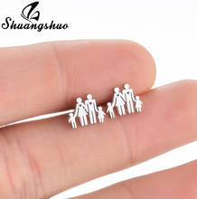 New Creative Stud Earrings Fashion Mum Dad Boy Girl Shaped Stainless Steel Earring for Women Family Jewelry 2021 New Year Gifts 2024 - buy cheap