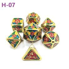 New dnd dice set 7pcs/set dados rol d6 d10 d20 metal polyhedra d&d rpg dice dobbelstenen kości do gry uncle dnd 2024 - buy cheap