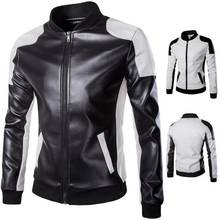 Jacket leather men Retro Zippers Faux Leather Jacket Stand Collar Motorcycle Leather Jacket  Faux Leather Coat 2024 - buy cheap