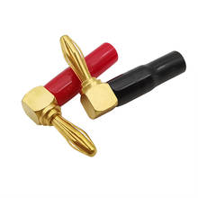 Right Angle Gold Plated 4mm Banana Plug Audio Speaker Wire Connector Red Black L Shape 4mm Banana Male Plug Screw Connectors 2024 - buy cheap