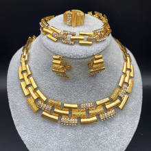 Dubai Jewelry Sets For Women Gold Earrings Ring Set Arab Necklace African Bridal Bracelet Wedding accessories Gift 2024 - buy cheap