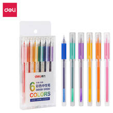 Deli Colored Gel Pen Ink 6 colors/set student 0.5mm writing instrument school office stationery supply gel ink pens A125 2024 - buy cheap