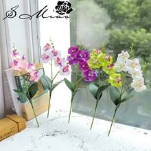 Artificial Fake Flower 1pcs Phalaenopsis Plastic Butterfly Orchid UV Resistant Plants Home Outdoor Garden Decoration Accessories 2024 - buy cheap