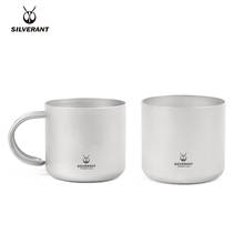 Silverant Titanium Coffee Mug 110ml Double Wall Cup Condense Coffee Container With Titanium Handle For Outdoor Camping 2024 - buy cheap