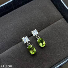 KJJEAXCMY-pendientes de plata de ley 925 con incrustaciones de peridoto natural, joyería fina, piedras preciosas femeninas, aretes de oreja noble, soporte de detección 2024 - compra barato