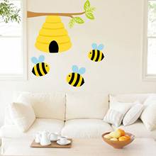 Настенные стикеры Little Bee, мультяшное украшение на стену, самоклеящиеся обои, роспись, домашний декор, декоративные обои для гостиной 2024 - купить недорого