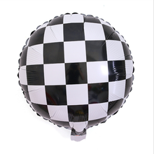 5 Pcs 18 Inch Black And White Striped  Checkered Aluminum Foil Balloons Wedding Birthday Party Decoration 2024 - buy cheap