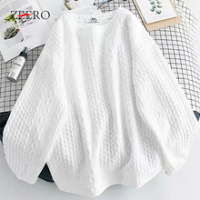 Blusa feminina coreana manga comprida, camisa solta casual simples branca de manga comprida com gola redonda, plus size para primavera e outono 2024 - compre barato