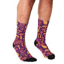 Calcetines de Skateboard para hombre, medias casuales con estampado de setas Deadly, naranja, púrpura, hip hop, novedad 2024 - compra barato