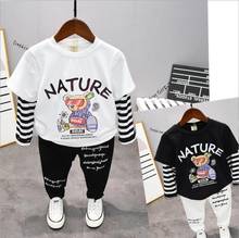 Conjunto de ropa de otoño para niños y niñas, chándal con estampado de letras de dibujos animados, 2 piezas, 2-7 años 2024 - compra barato