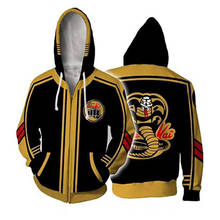 Sudadera con capucha de Karate Kid Cobra Kai para hombre y niño, ropa deportiva con cremallera y estampado 3D, chaqueta de poliéster 2024 - compra barato