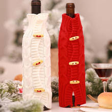 2019 Creative Christmas Long Button Sweater Bottle Cover Wine Bottle Bag Champagne Cover Christmas Dinner Party Table Decor 2024 - buy cheap