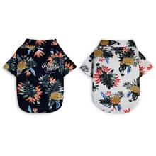 Pet Summer Printed Shirt, Dog Thin Short Sleeves Costume Pineapple Pattern, XS/S/M/L/XL/XXL 2024 - buy cheap