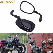 ZORBYZ-Espejos retrovisores laterales ovalados para motocicleta, cristales de 10mm, color negro, E3 Mark, para Harley, Honda, Scooter, GN250, GV250 2024 - compra barato