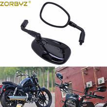 Zorbyz-espelhos laterais de motocicleta preto e oval, 10mm, marca e3, para harley honda scooter, gn250, gv250 2024 - compre barato