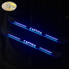 Acrílico à prova dwaterproof água em movimento led pedal bem vindo carro placa de chinelo pedal luz caminho do peitoril da porta para chevrolet captiva 2011 - 2016 2024 - compre barato