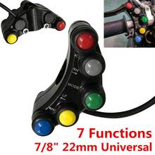 7/8" Universal Motorcycle Bike Handlebar Grip Horn Turn Signal Switch Control ABS 7-Button 22 mm ATVs Scooters Motorcycle Switch 2024 - buy cheap