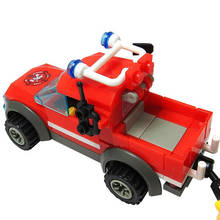 143 шт. город пожарные машины Модель автомобиля строительных блоков в форме миньона Джорджа из мультфильма "Brinquedos блоки, Детские кубики, развивающие игрушки для детей 2024 - купить недорого