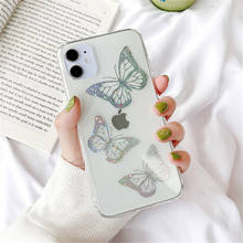 Gimfun Butterfly Glitter Leaves Phone Case for iPhone 11 Pro Max X XR XS Max 8 7 Plus Transparent Cartoon Soft Tpu Back Cover 2024 - buy cheap