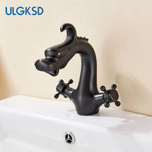ULGKSD-grifo de lavabo de dragón, mezclador de agua fría y caliente, doble manija, montado en cubierta 2024 - compra barato