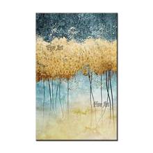 Texture Gold Trees Oil Painting Picture Art 100% Hand-painted Latest Design Abstract Acrylic Paintings Wall Decor Canvas Art 2024 - buy cheap