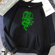 Hooded women's sweatshirt vintage Chinese dragon print sweatshirt Harajuku streetwear loose pullover women's hooded sweatshirt 2024 - buy cheap