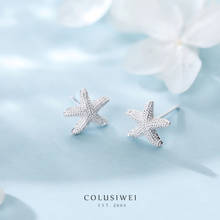 Colusiwei Cute 3D Starfish Stud Earrings for Women Genuine 925 Sterling Silver Ocean Ear Studs Fashion Fine Jewelry Accessories 2024 - buy cheap