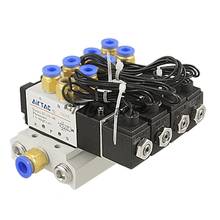 4V110-06 Pneumatic Combination 15/64" Quick Fitting 2 Position 4 Solenoid Valve DC12 DC24V AC110 AC220 w Base Muffler 2024 - buy cheap