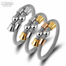 FYSARA Simple Bead Twist Cable Wire Bangles & Bracelets For Men Jewelry Stainless Steel Charm Cuff Bracelets Bijoux 2024 - buy cheap