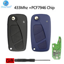 OkeyTech Flip Remote Control Auto Key 433Mhz PCF7946 Chip For Fiat 500 Fiorino Qubo Panda Idea Punto Stilo Ducato 3 Buttons 2024 - buy cheap