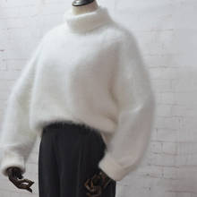 Turtleneck Natural Mink Cashmere Pullovers 100% Cashmere Sweaters Women Winter Autumn Keep Warm Jumper Sweater tbsr789 2024 - compra barato