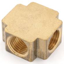 1/4" BSP Thread Cross 4 Way Brass Pipe fitting Equal Female Connector For Grease System hydraulic system 2024 - buy cheap