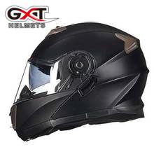 Casco de motocicleta de cara completa con doble lente GXT 160, protector de cabeza de Moto abatible hacia arriba, antiniebla, para invierno 2024 - compra barato