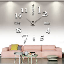 Уникальные настенные часы-наклейка «сделай сам», большие настенные часы, красивые 3D зеркальные наклейки, креативный домашний декор, Современный художественный дизайн 2024 - купить недорого