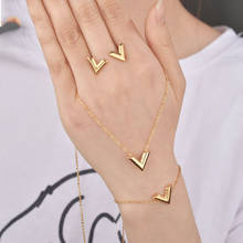 Ramos Fashion Stereoscopic V Charm Bracelet For Woman Titanium steel Jewelry Gift Pulseira Feminina 2024 - buy cheap