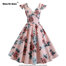 Short Sleeve Women Summer Floral Dress VD1432 High Waist 50s 60s Swing Retro Rockabilly Vintage Dress White Woman Dress 2024 - buy cheap