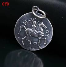 hai silver ancient Greek Poseidon coin pendant for man s925 pure silver hand-made Double-sided relief silver coin man pendant 2024 - buy cheap