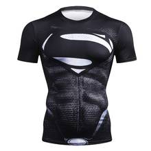 2020 nova marca de fitness compressão camisa masculina manga curta 3d exercício topos t camisa verão moda casual tshirt 2024 - compre barato