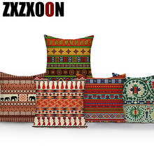 Funda de almohada decorativa de poliéster, cubierta de cojín de Mandala africano geométrico bohemio para sofá, decoración del hogar y sala de estar 2024 - compra barato